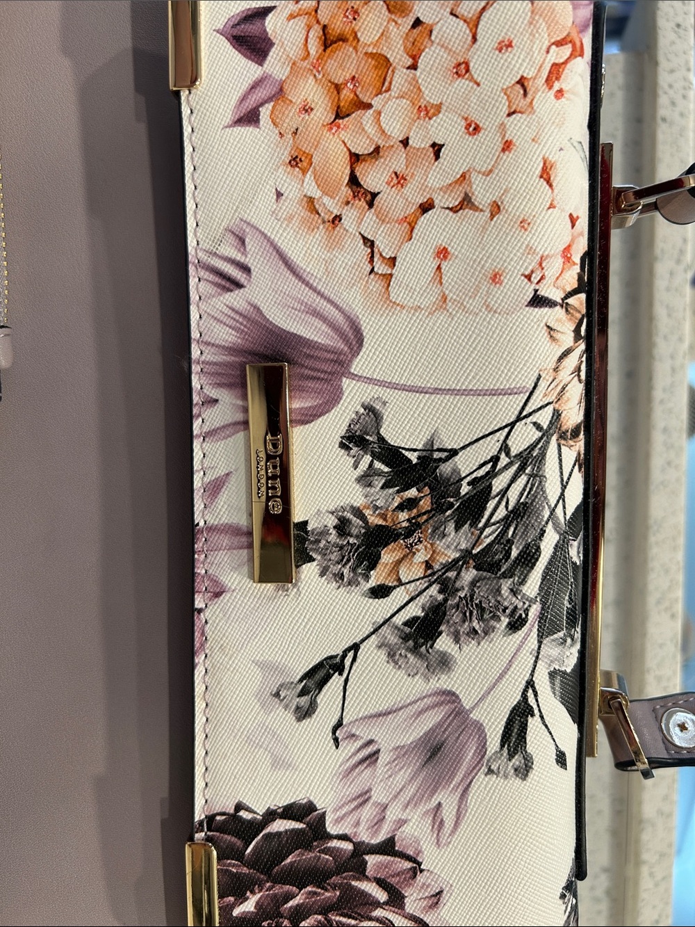 Dune London Lilac Floral Top-Handle Satchel with Cardholder - Picture 4 of 4